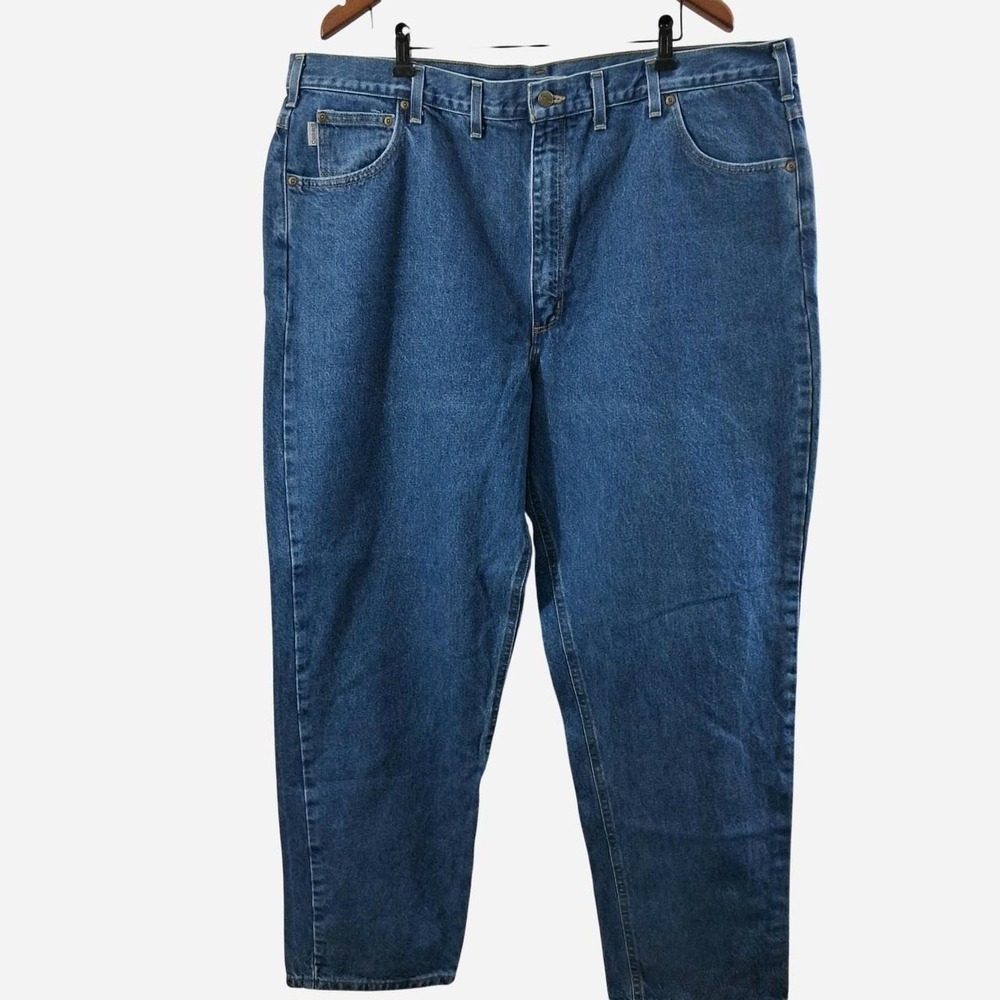VTG 2006 Carhartt B17 DST Relaxed Fit Jeans 46x32 Blue Denim Thick Heavy VGC 06